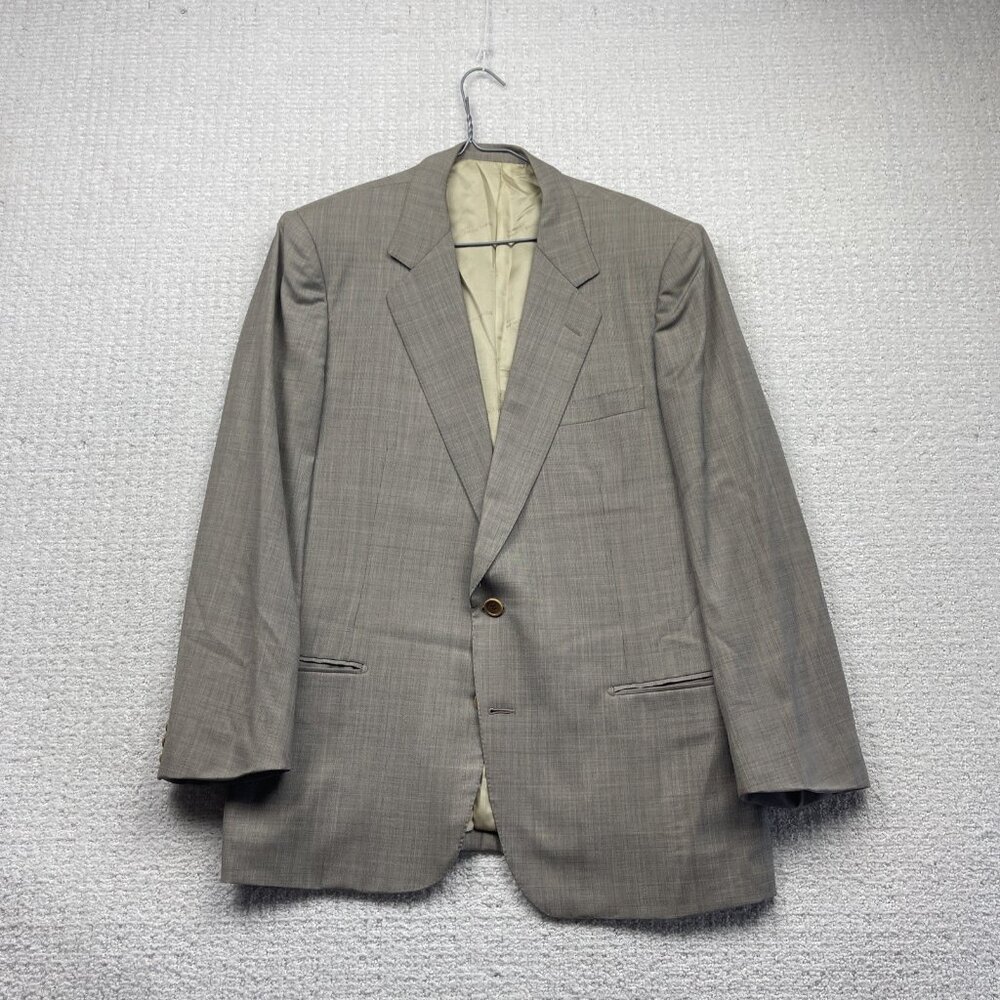 Franck Namani Paris Super 100's Wool Blazer Sport Coat Jacket 52L Grey Check